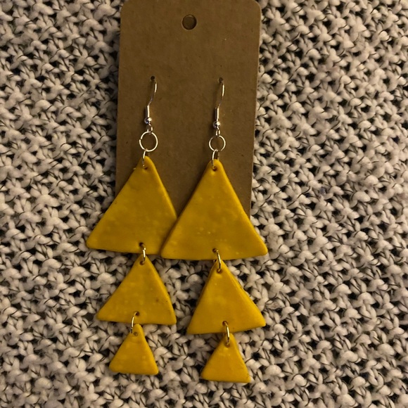 Handmade Reverse Pine Series 1, Clay Earrings - Picture 4 of 7